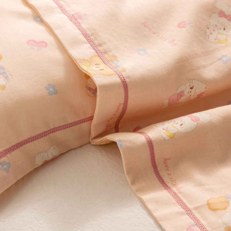 Breathable Pure Cotton Gauze Kids Pillowcase Pair