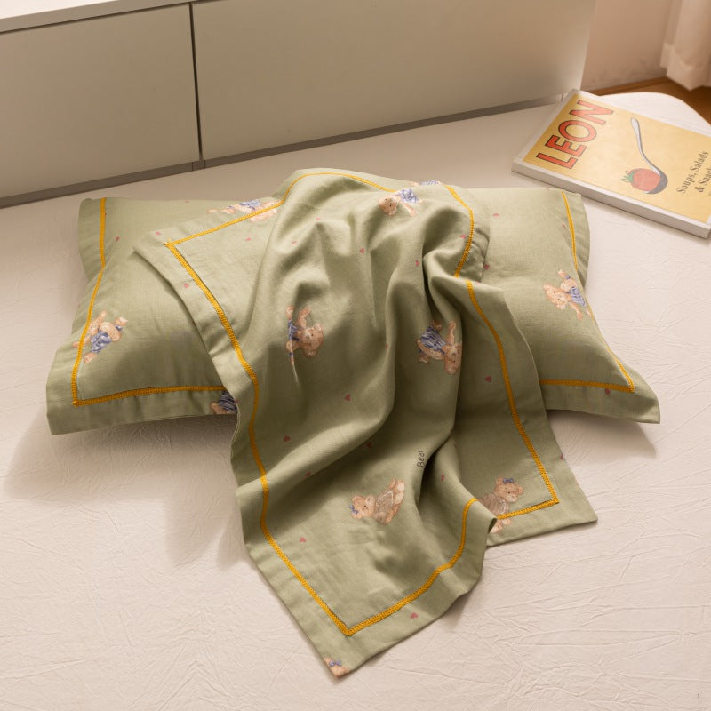 Breathable Pure Cotton Gauze Kids Pillowcase Pair
