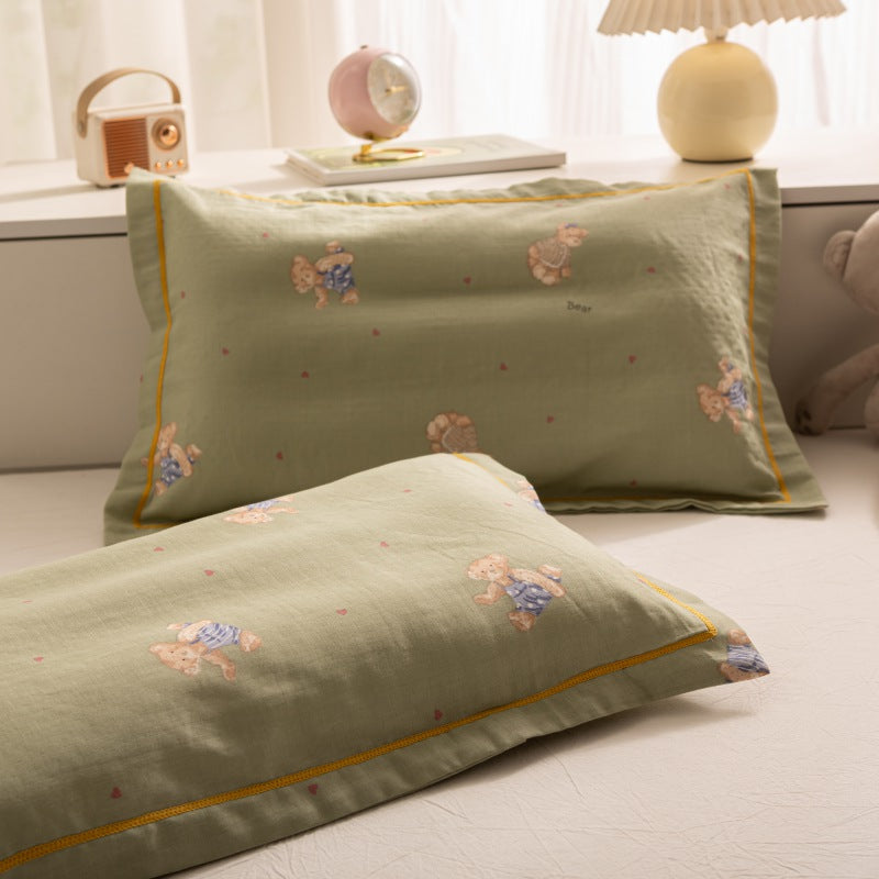 Breathable Pure Cotton Gauze Kids Pillowcase Pair