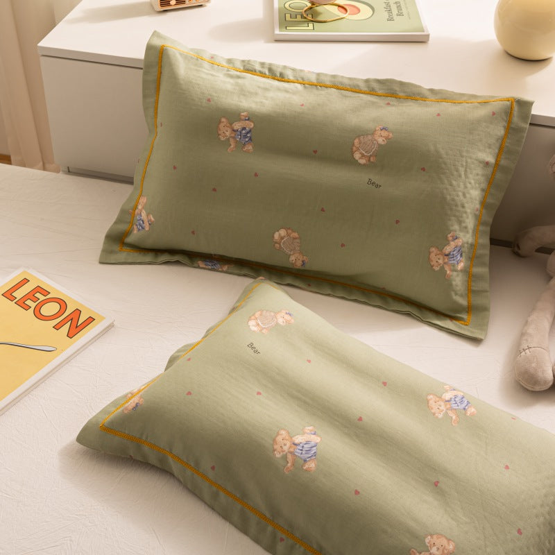 Breathable Pure Cotton Gauze Kids Pillowcase Pair