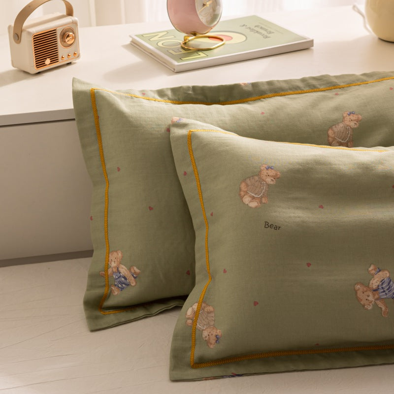 Breathable Pure Cotton Gauze Kids Pillowcase Pair