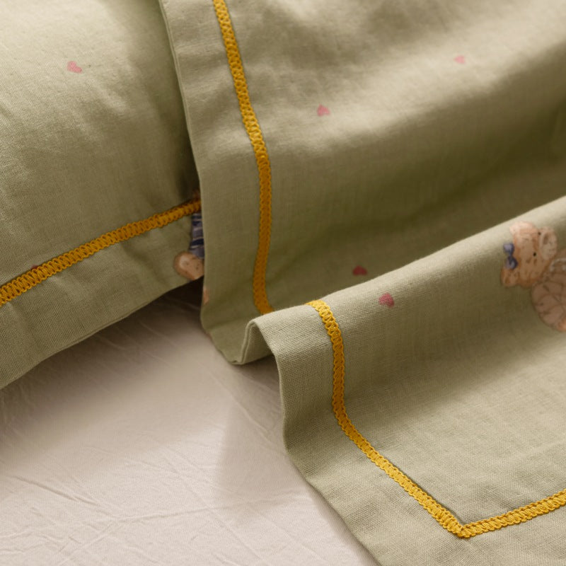 Breathable Pure Cotton Gauze Kids Pillowcase Pair