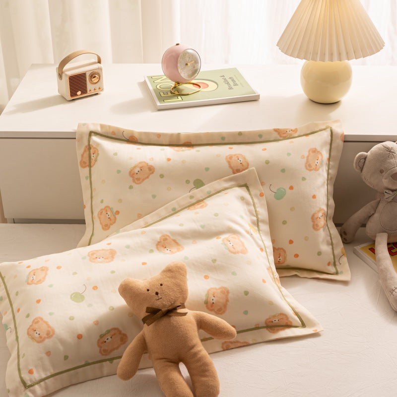 Breathable Pure Cotton Gauze Kids Pillowcase Pair