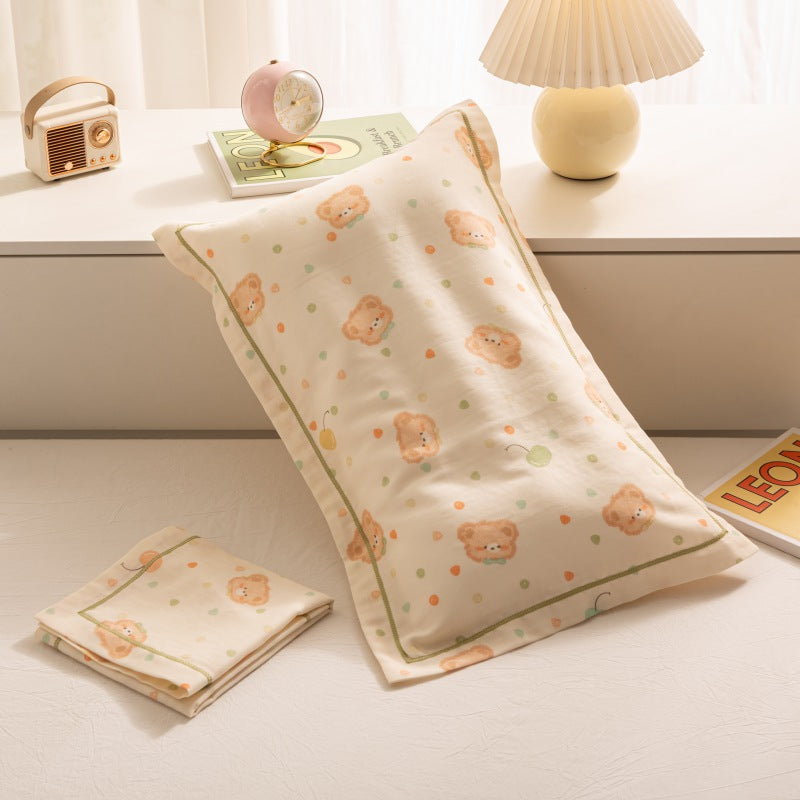 Breathable Pure Cotton Gauze Kids Pillowcase Pair