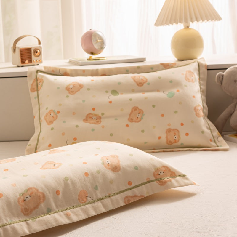 Breathable Pure Cotton Gauze Kids Pillowcase Pair