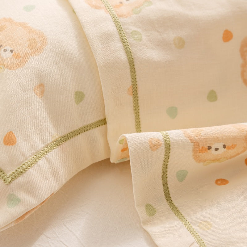 Breathable Pure Cotton Gauze Kids Pillowcase Pair
