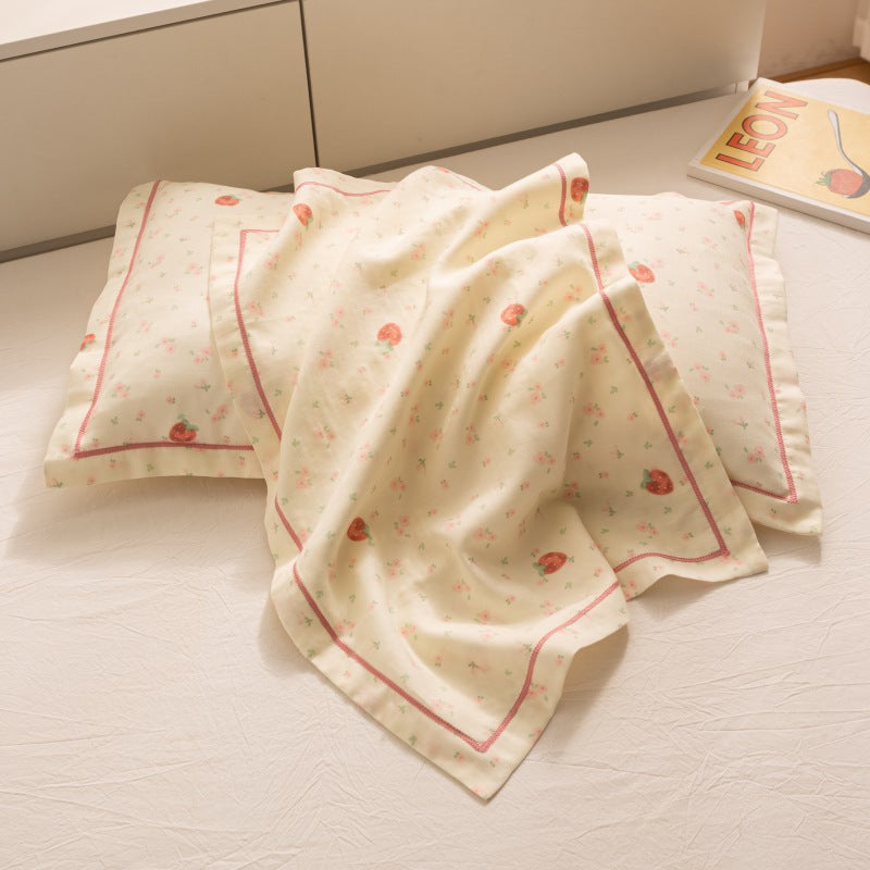 Breathable Pure Cotton Gauze Kids Pillowcase Pair