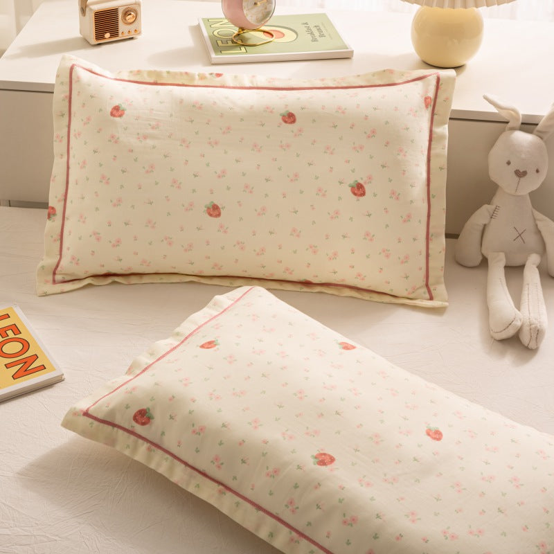Breathable Pure Cotton Gauze Kids Pillowcase Pair