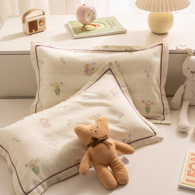 Breathable Pure Cotton Gauze Kids Pillowcase Pair