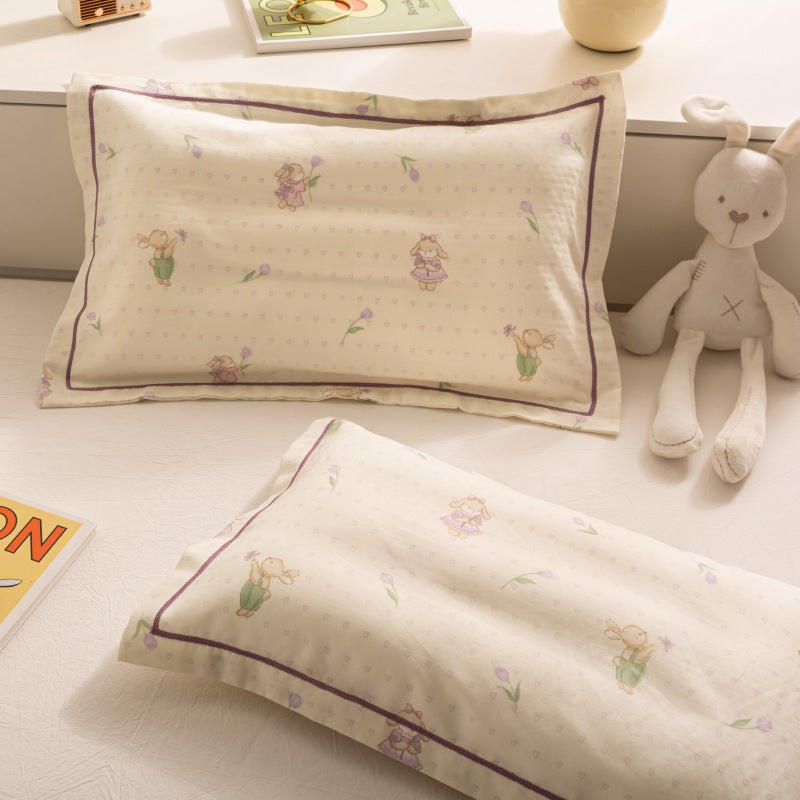 Breathable Pure Cotton Gauze Kids Pillowcase Pair