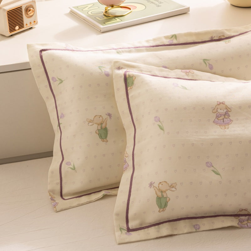Breathable Pure Cotton Gauze Kids Pillowcase Pair