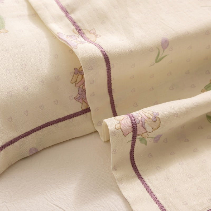 Breathable Pure Cotton Gauze Kids Pillowcase Pair