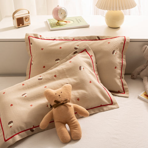 Breathable Pure Cotton Gauze Kids Pillowcase Pair