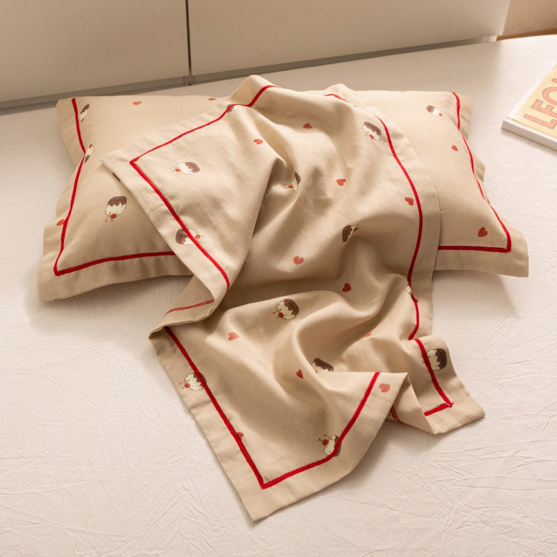 Breathable Pure Cotton Gauze Kids Pillowcase Pair