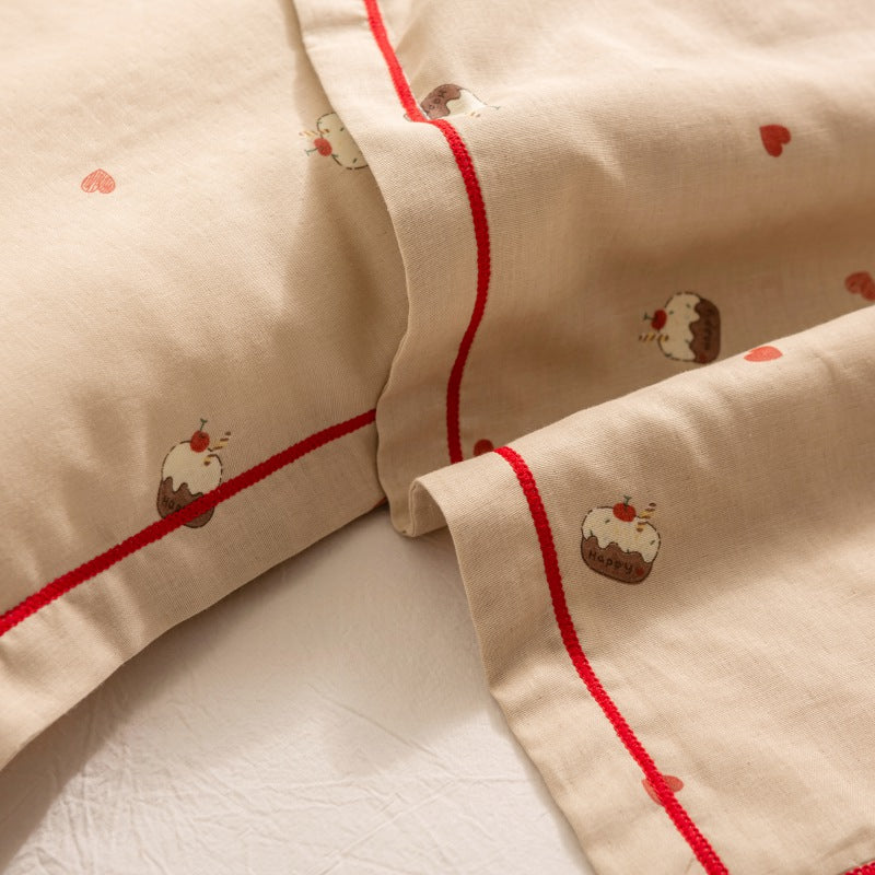 Breathable Pure Cotton Gauze Kids Pillowcase Pair