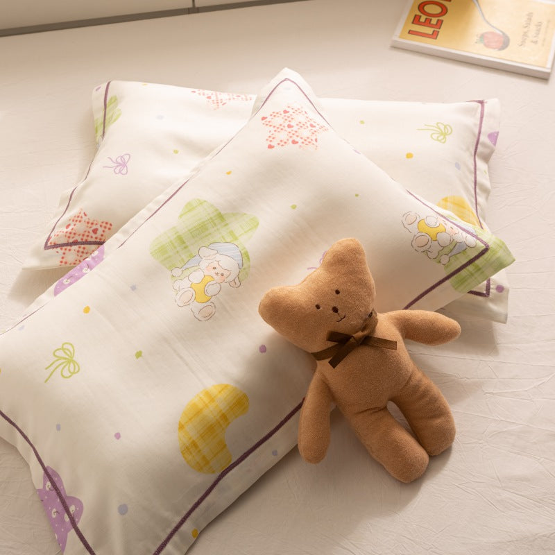 Breathable Pure Cotton Gauze Kids Pillowcase Pair