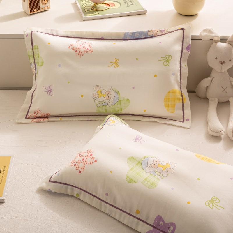 Breathable Pure Cotton Gauze Kids Pillowcase Pair