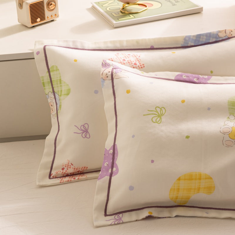 Breathable Pure Cotton Gauze Kids Pillowcase Pair