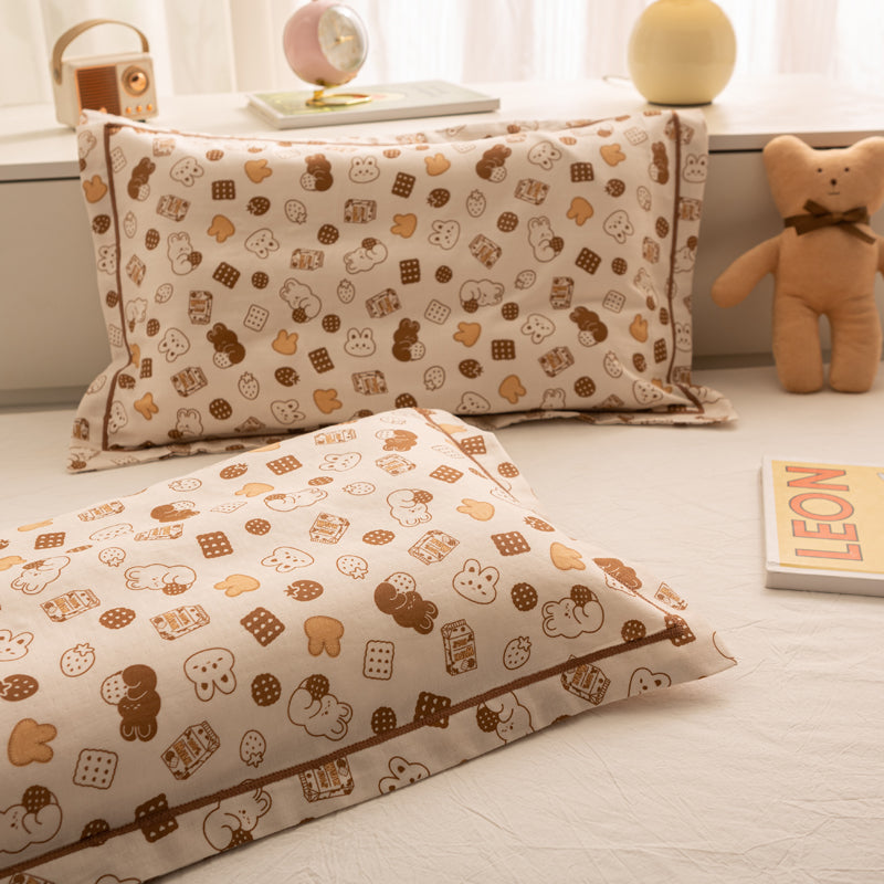 Breathable Pure Cotton Gauze Kids Pillowcase Pair