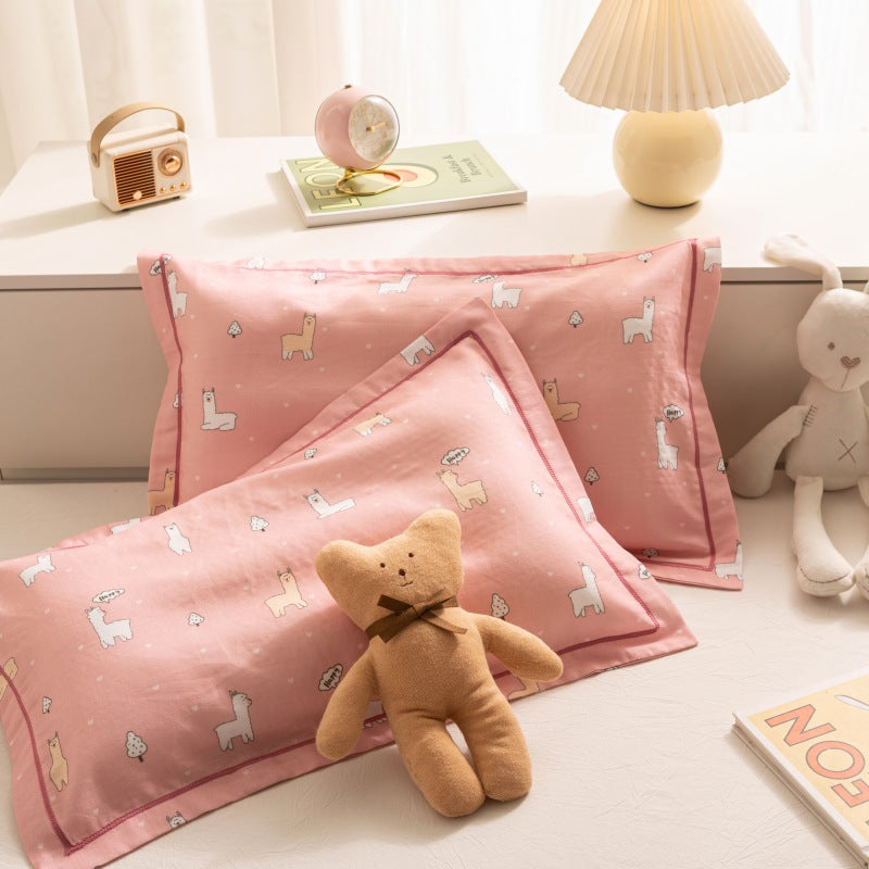 Breathable Pure Cotton Gauze Kids Pillowcase Pair