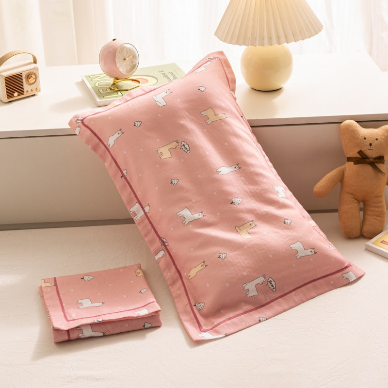 Breathable Pure Cotton Gauze Kids Pillowcase Pair