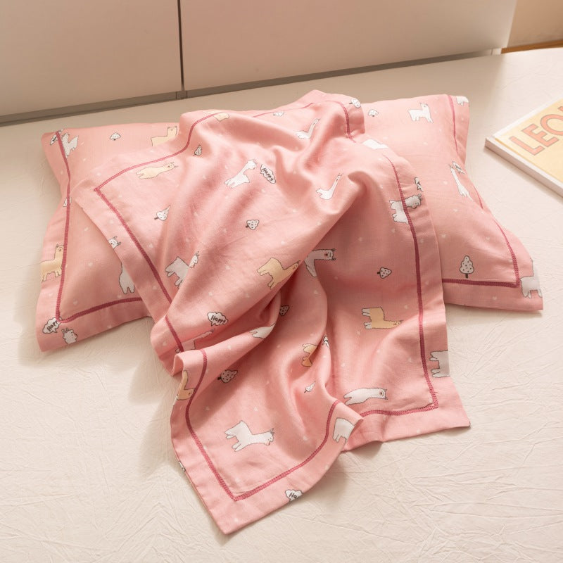 Breathable Pure Cotton Gauze Kids Pillowcase Pair