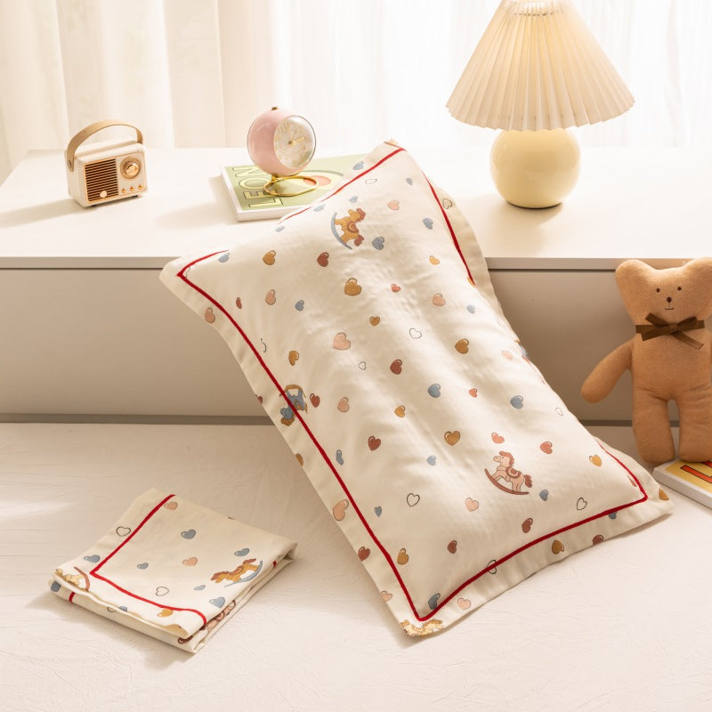 Breathable Pure Cotton Gauze Kids Pillowcase Pair