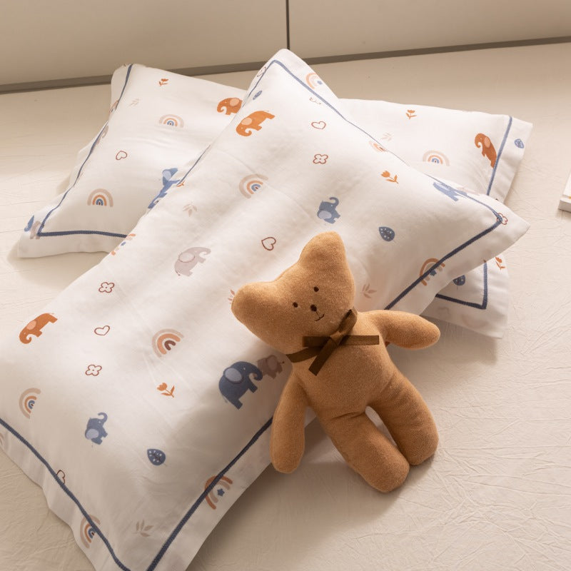 Breathable Pure Cotton Gauze Kids Pillowcase Pair