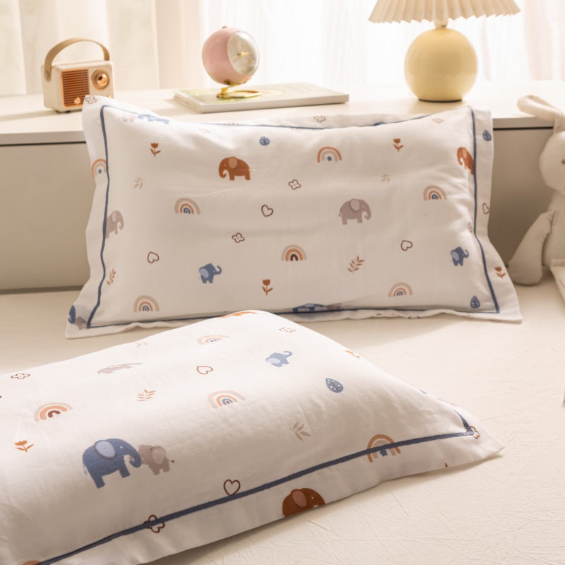 Breathable Pure Cotton Gauze Kids Pillowcase Pair
