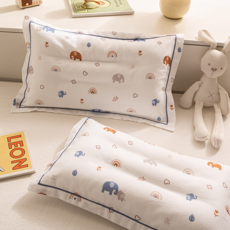 Breathable Pure Cotton Gauze Kids Pillowcase Pair
