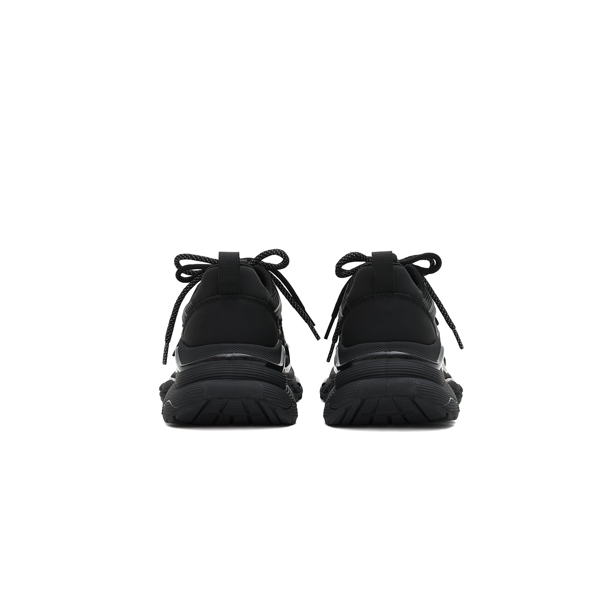 breathable retro platform sneakers all black 3