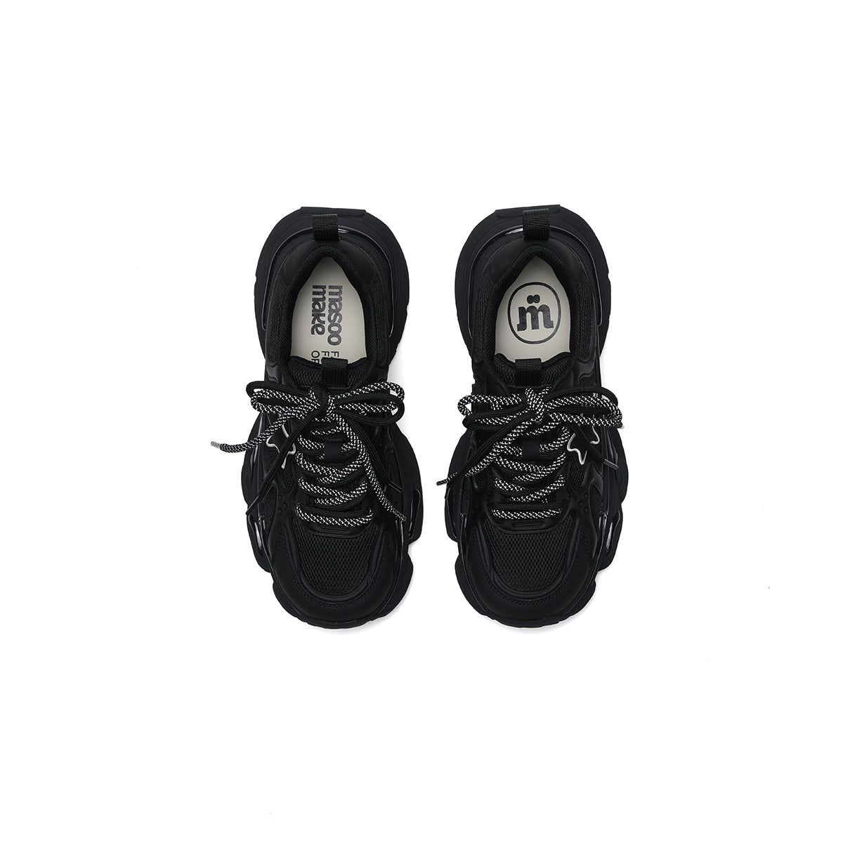 breathable retro platform sneakers all black 5