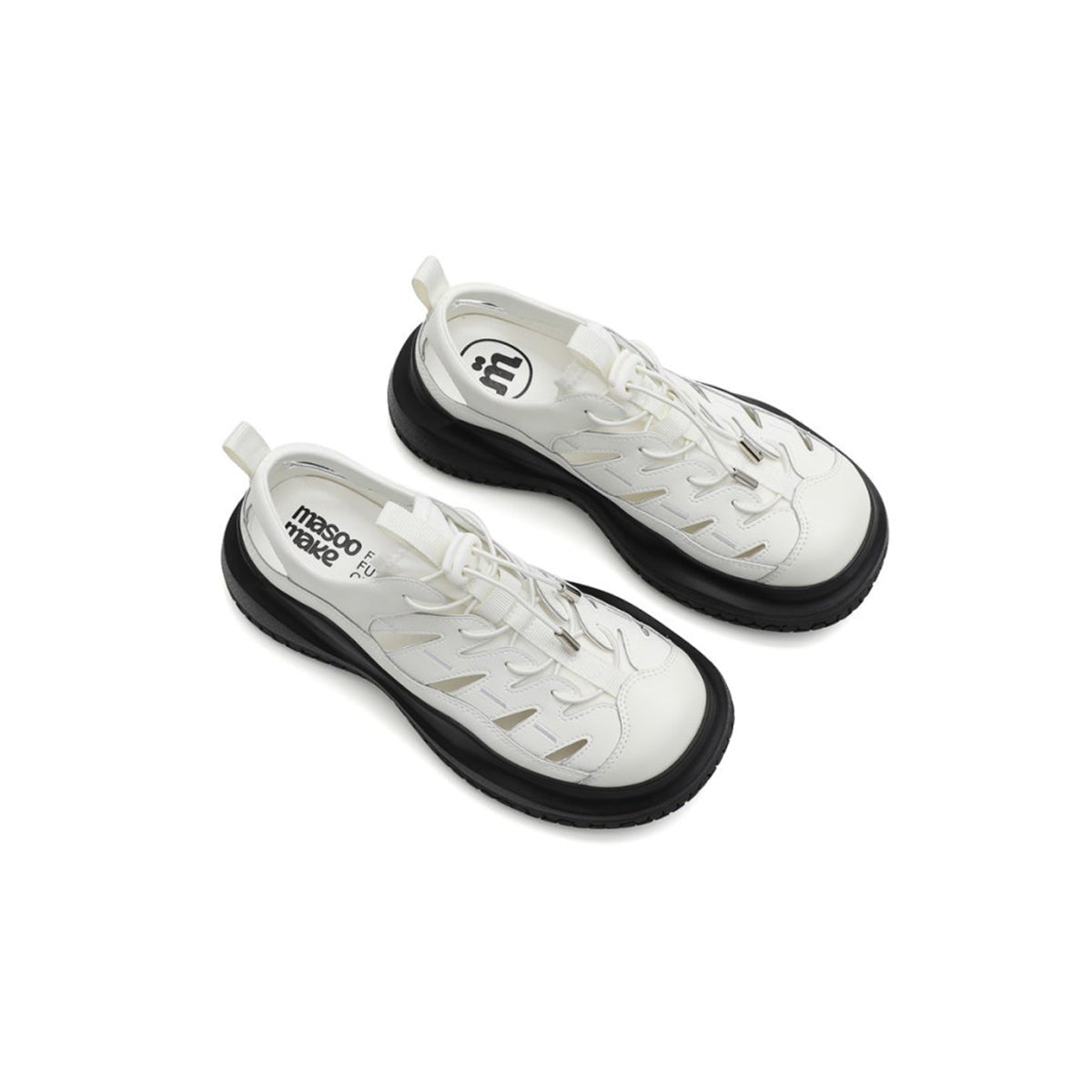 breathable roman cutout sandals all white 3