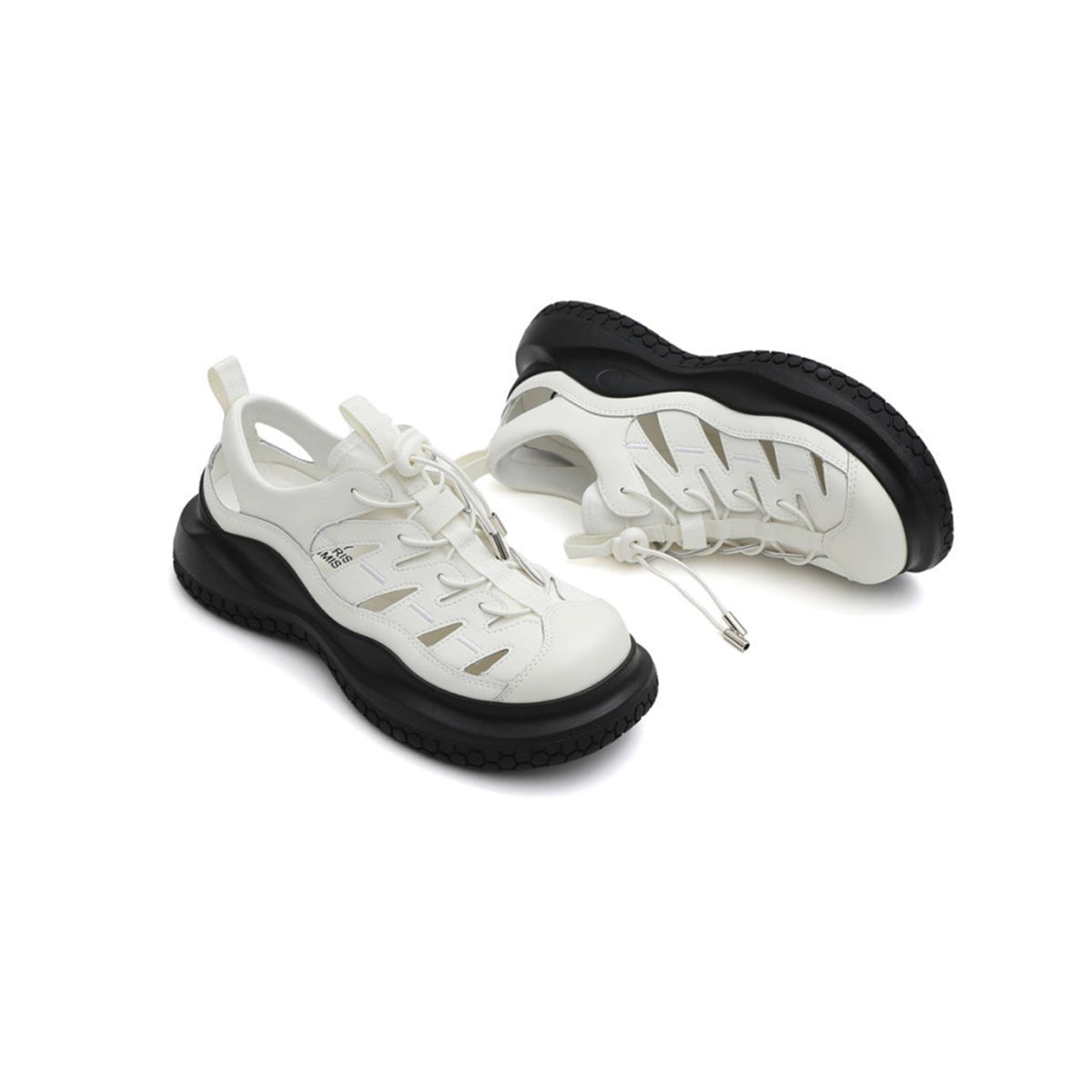 breathable roman cutout sandals all white 5