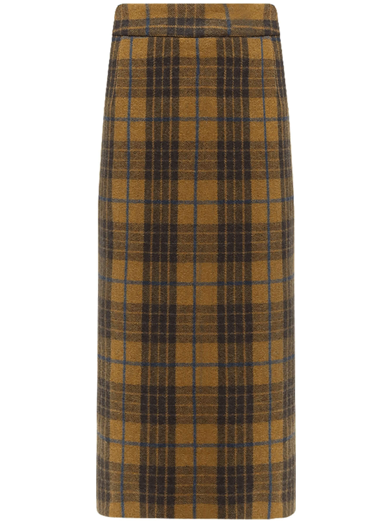 british style brown plaid midi skirt all brown 4