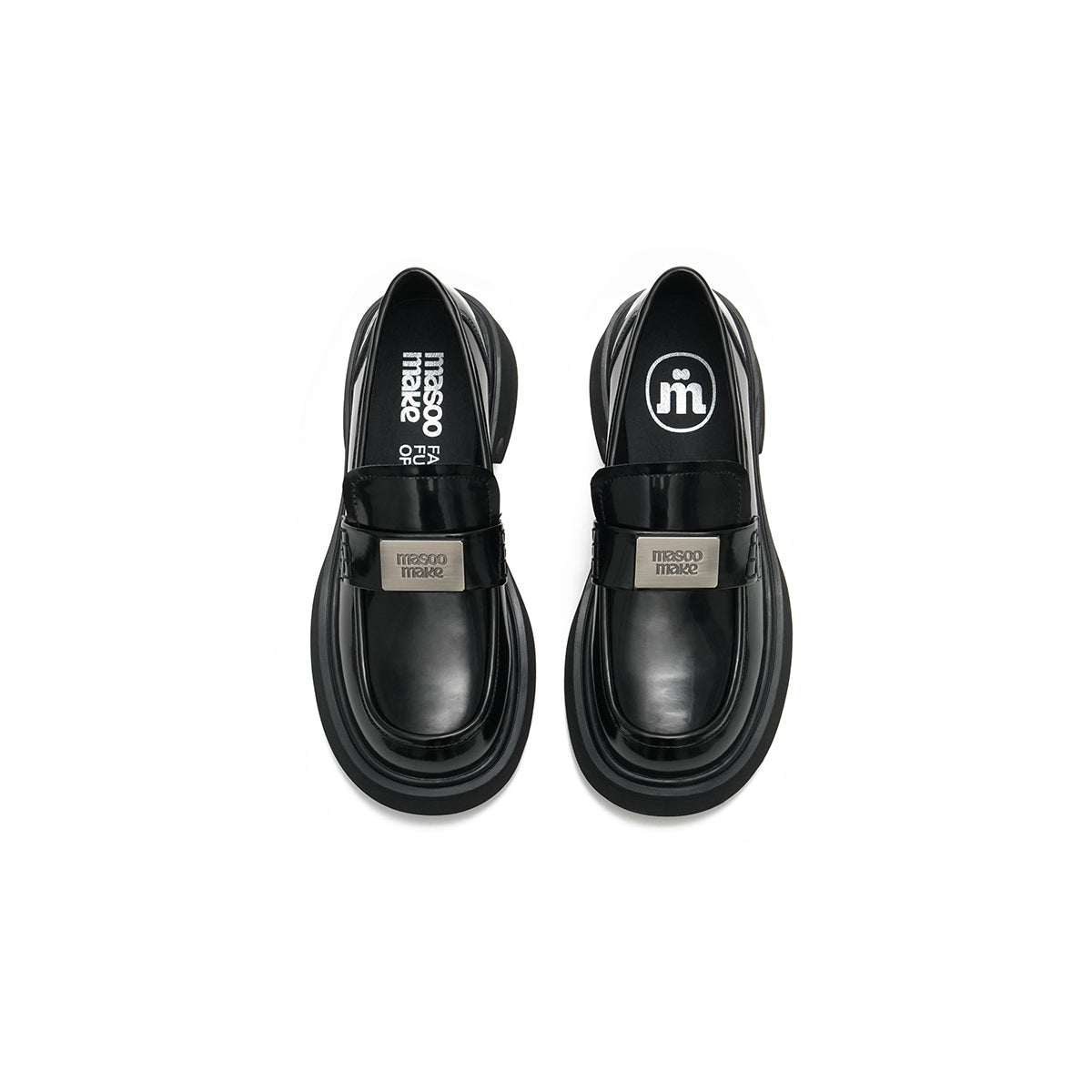 british style glossy leather loafers all black 5