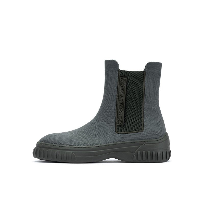 British Style Thick Soled Sporty Chelsea Ankle Boots - 0cm