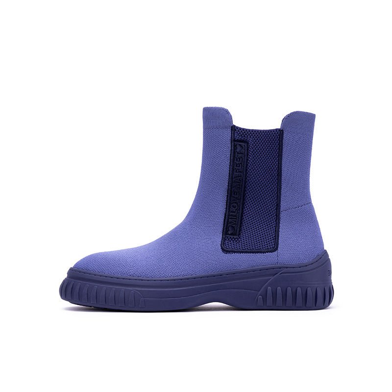 British Style Thick Soled Sporty Chelsea Ankle Boots - 0cm