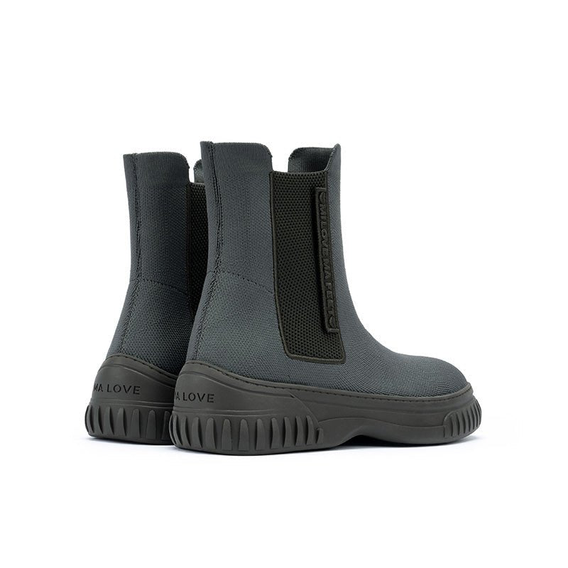 British Style Thick Soled Sporty Chelsea Ankle Boots - 0cm