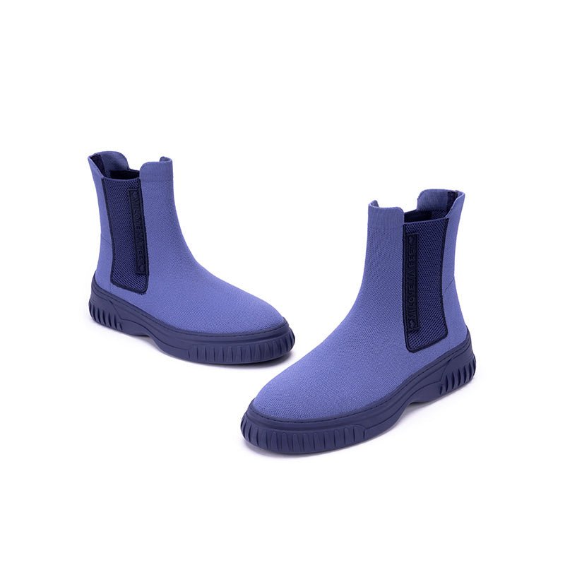 British Style Thick Soled Sporty Chelsea Ankle Boots - 0cm