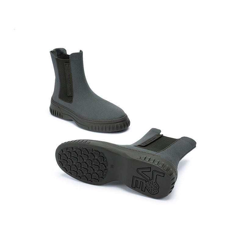 British Style Thick Soled Sporty Chelsea Ankle Boots - 0cm