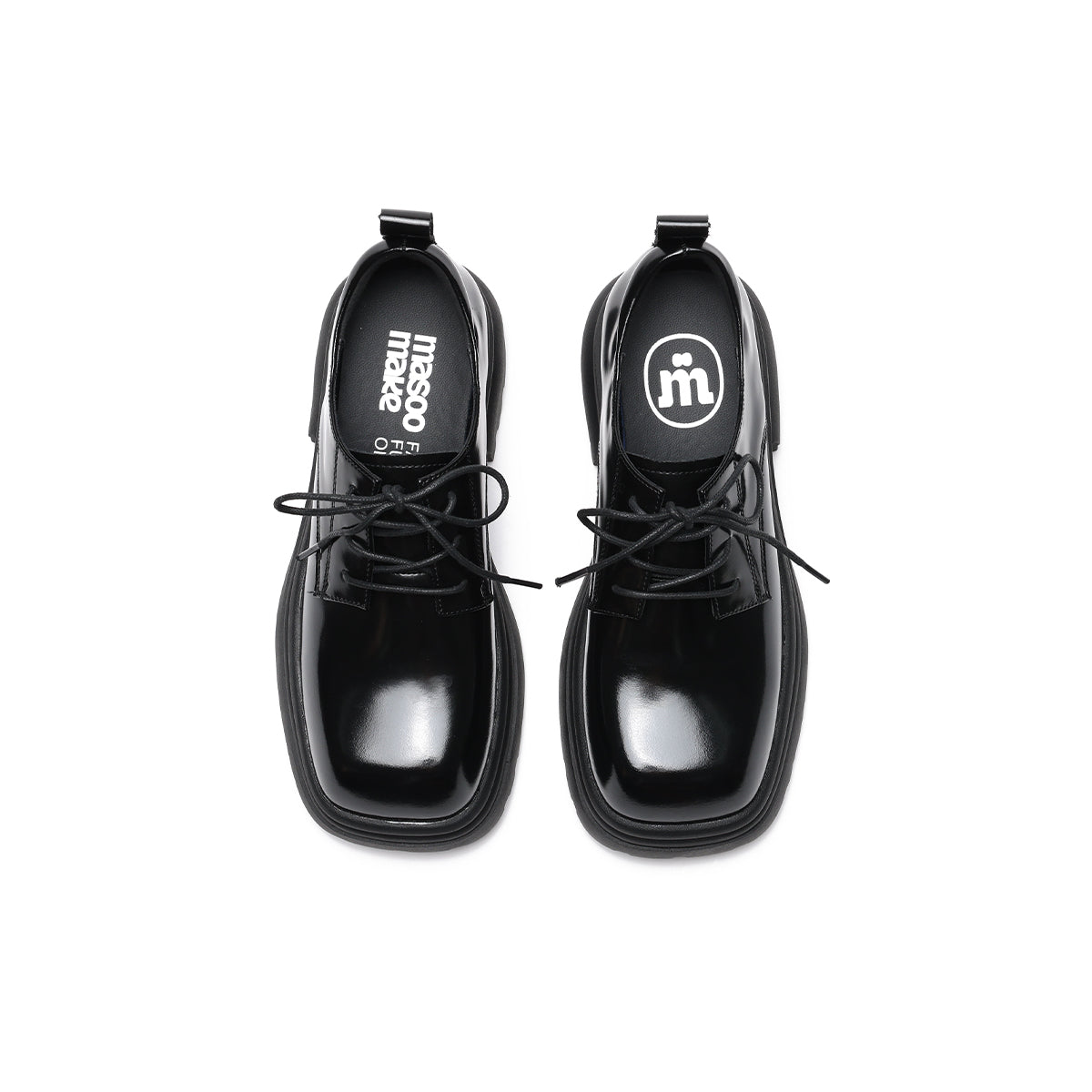 british thick sole derby leather lace ups all black 5