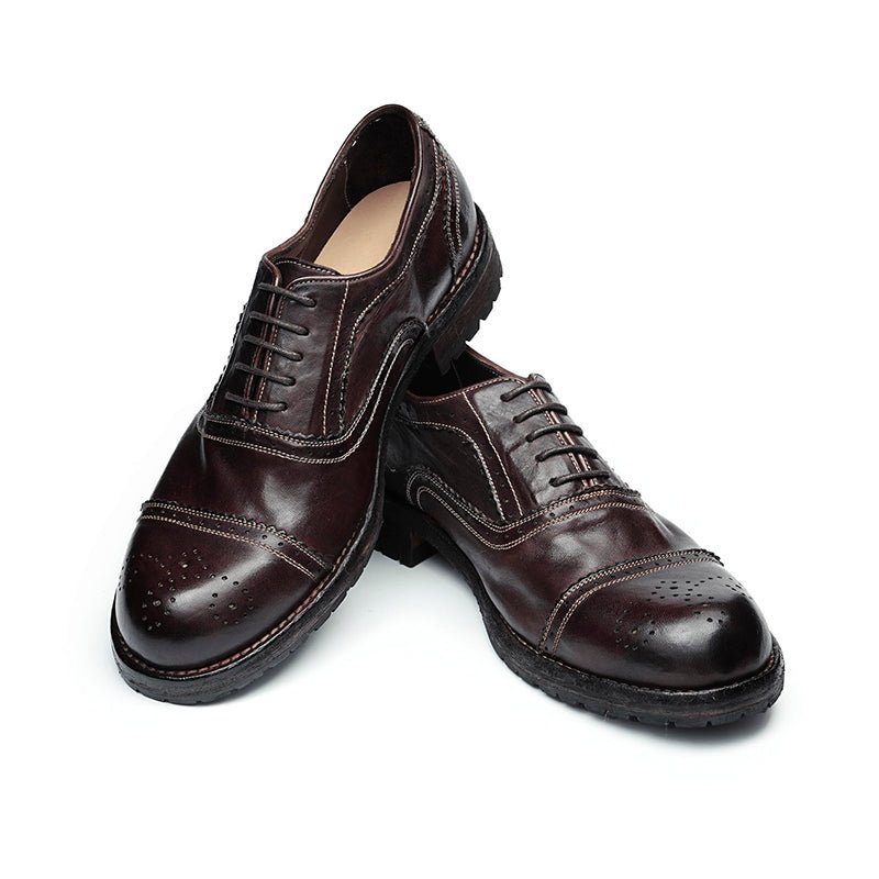 Brogue Oxford Elite Leather Lace Ups for Men - 0cm