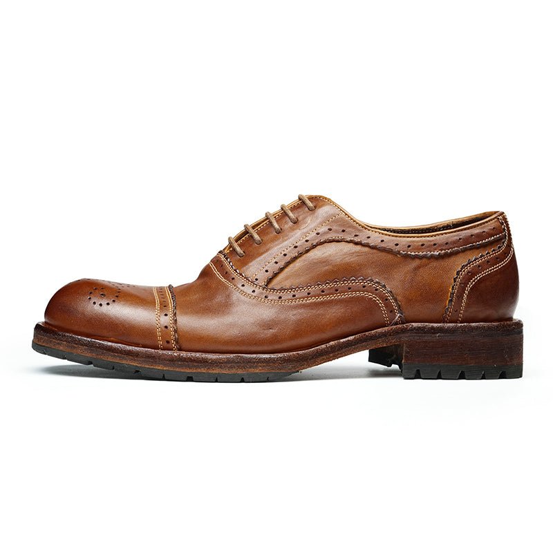 Brogue Oxford Elite Leather Lace Ups for Men - 0cm