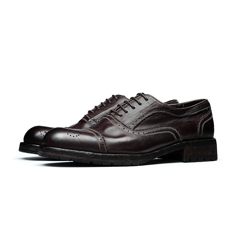 Brogue Oxford Elite Leather Lace Ups for Men - 0cm