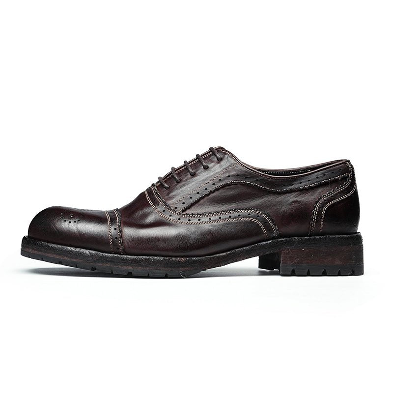 Brogue Oxford Elite Leather Lace Ups for Men - 0cm