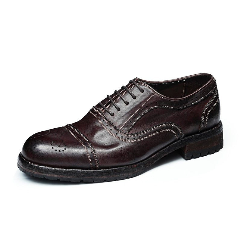 Brogue Oxford Elite Leather Lace Ups for Men - 0cm