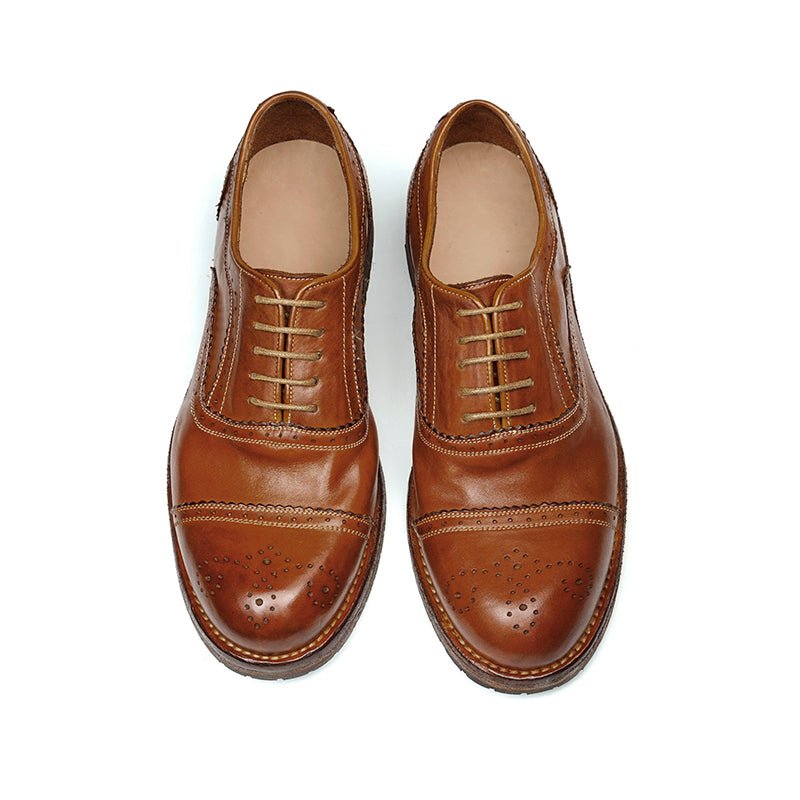 Brogue Oxford Elite Leather Lace Ups for Men - 0cm