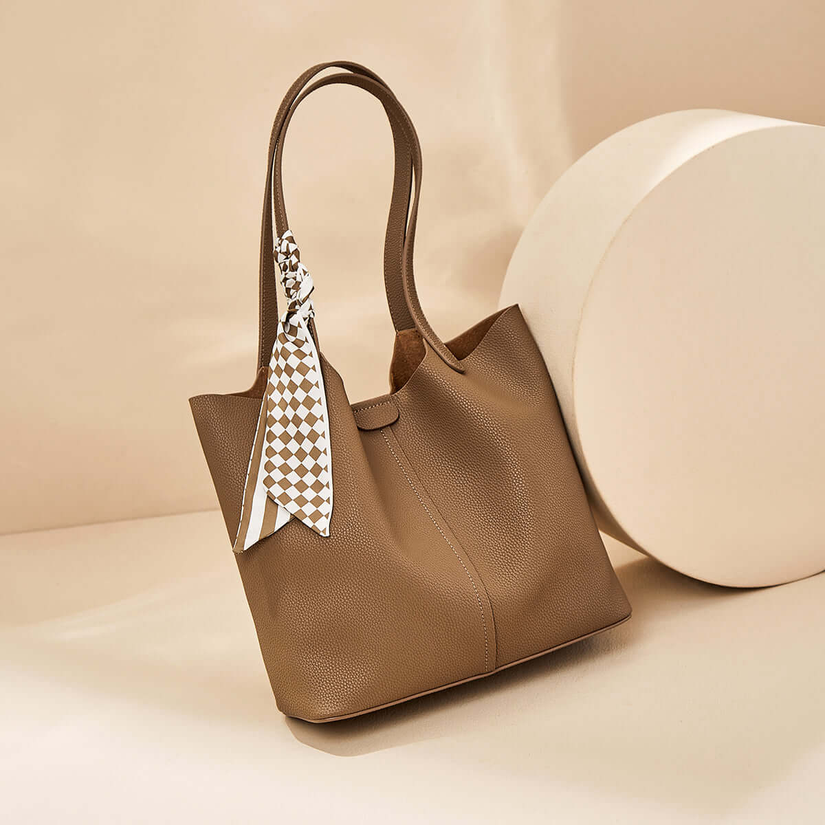 brown mahogany large tote bag all 3