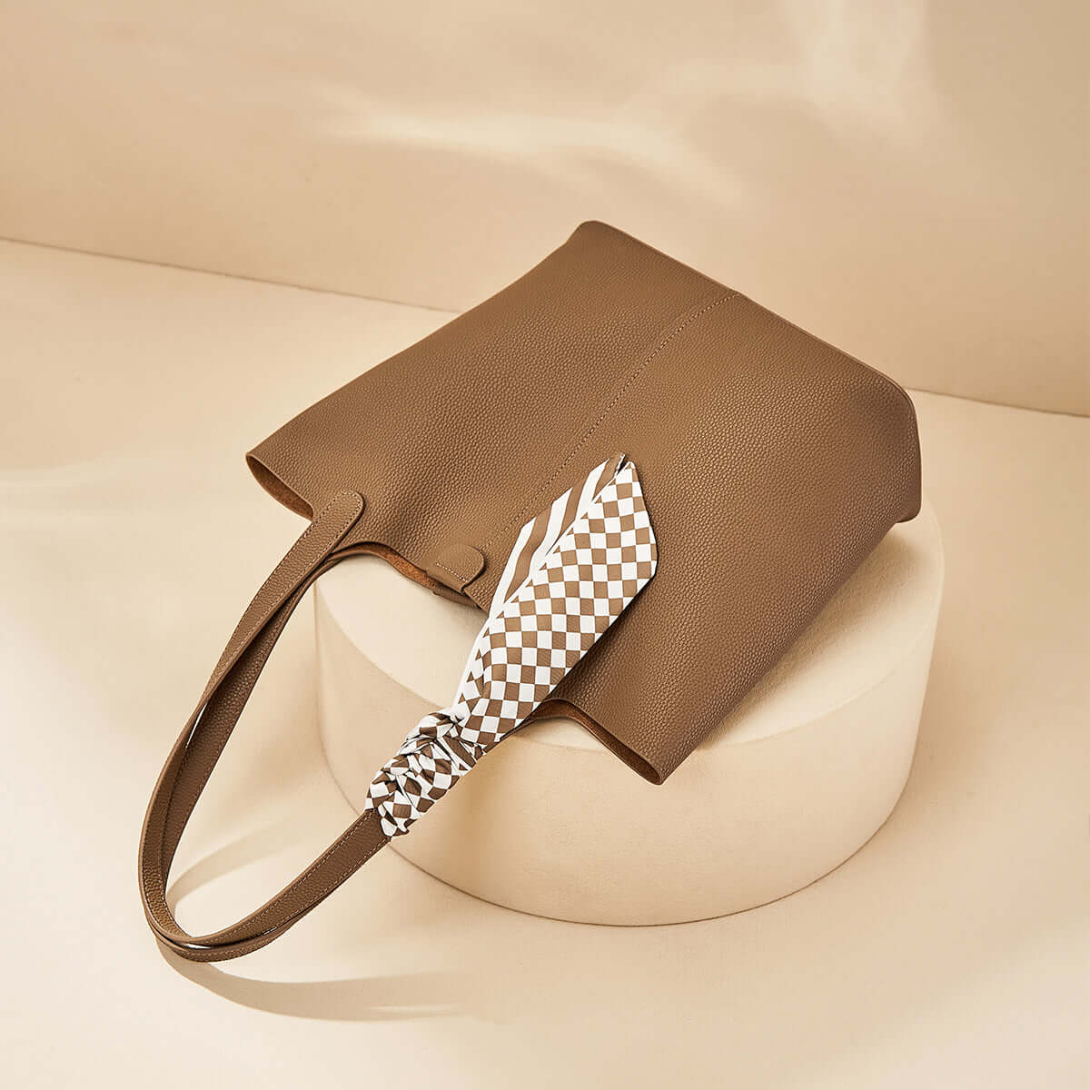 brown mahogany large tote bag all 5